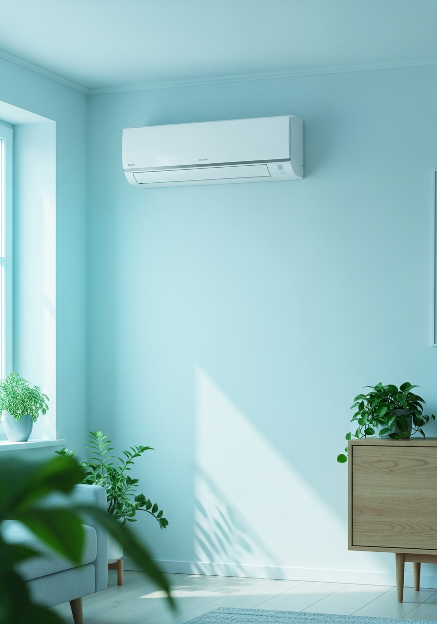 Midea Klimatechnik in einem hellen Zuhause