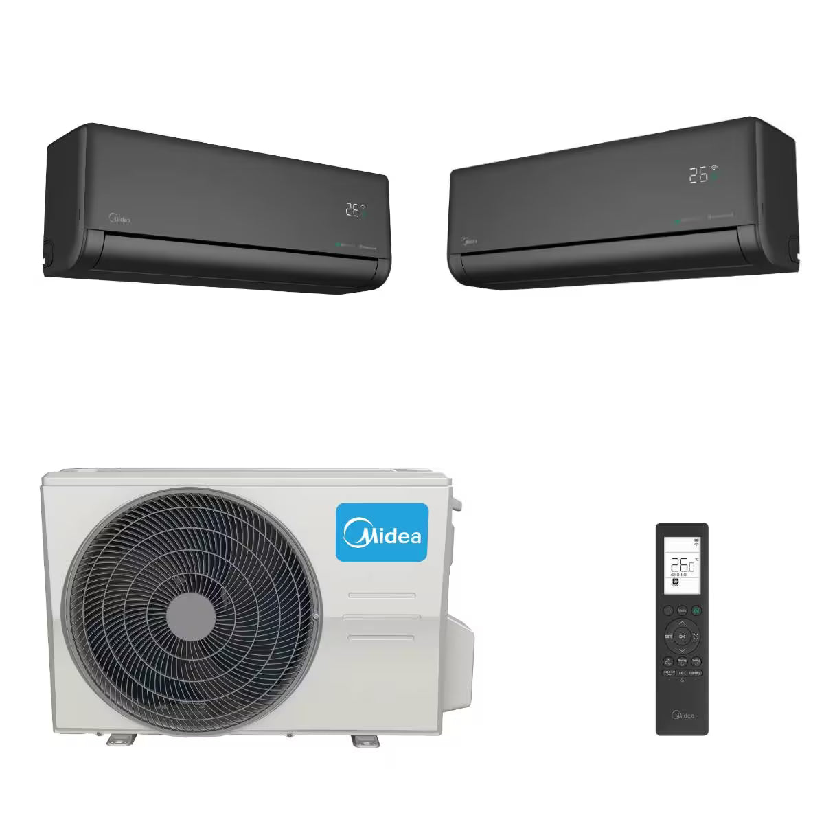 Midea Solstice 09 Duo Split Klimaanlagen Set Schwarz